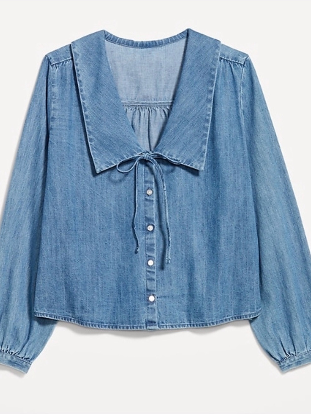 Long Sleeve Button Down Denim Shirt